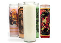 Religious Glass Jar Paraffin Wax 7 Day Prayer Candles