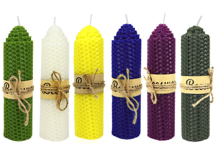 Diy Multi Colors Pillar Hand Rolled Beeswax Taper Candles For Spell